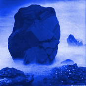 boulder in ocean